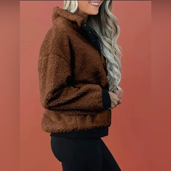 Brown and Black Teddy Sweater Size Small - Picture 3 of 11